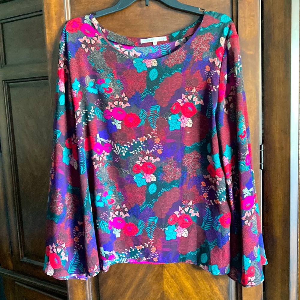 Vibrant Fall blouse, size XL